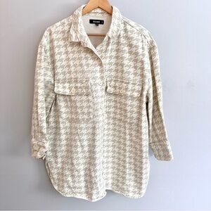 Missguided Cream Textured Collar Shirt
